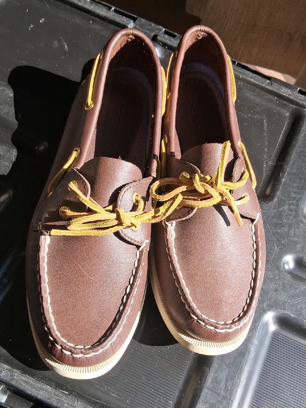 Womens Sperry Top-Sider Brown Leather Size 10